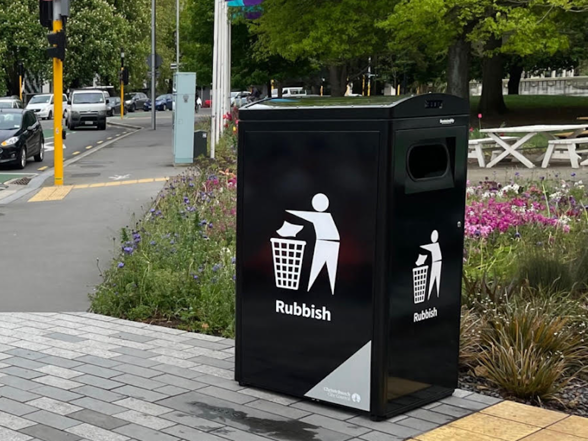 Smart Bins successfully combat Christchurch Central City’s overflowing bin issues Sustainably.